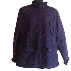 Ralph Lauren quilted jacket. Unsure of size, see measurements. Dark purple.